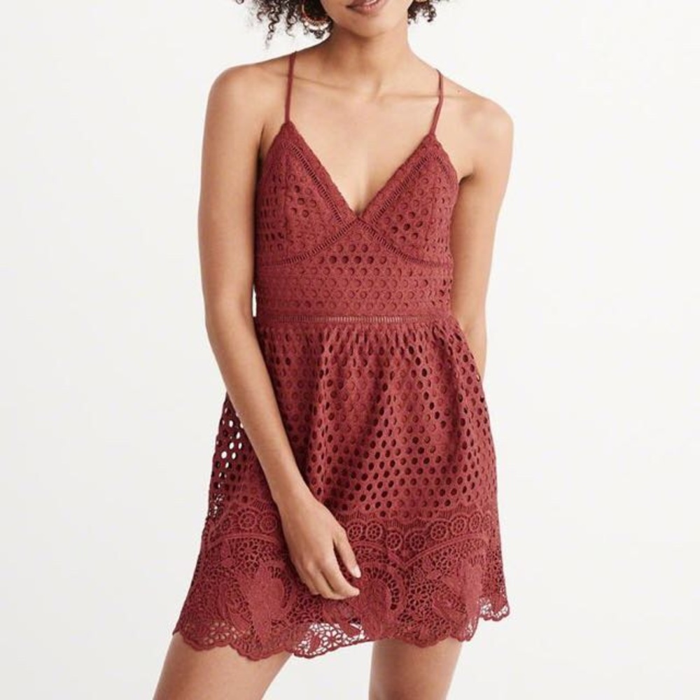 A&F Rust Red Lace Dress